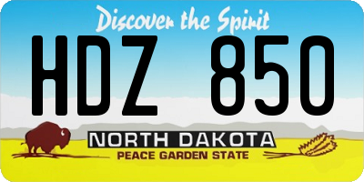 ND license plate HDZ850
