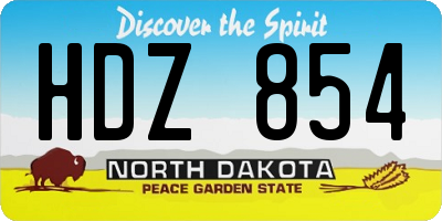 ND license plate HDZ854