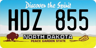 ND license plate HDZ855