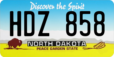 ND license plate HDZ858