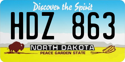 ND license plate HDZ863