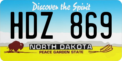 ND license plate HDZ869