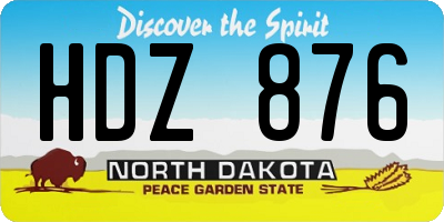 ND license plate HDZ876