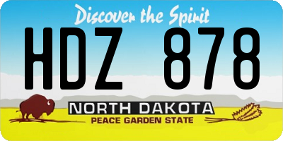 ND license plate HDZ878