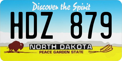 ND license plate HDZ879