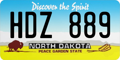 ND license plate HDZ889
