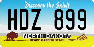 ND license plate HDZ899