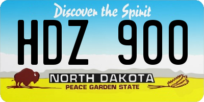ND license plate HDZ900