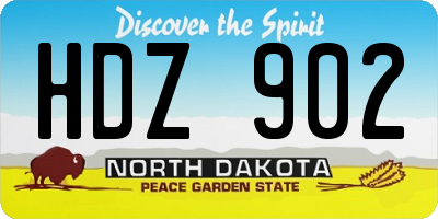 ND license plate HDZ902