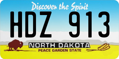 ND license plate HDZ913