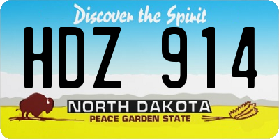 ND license plate HDZ914