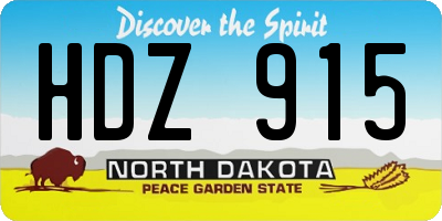 ND license plate HDZ915