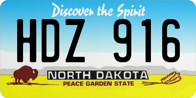 ND license plate HDZ916