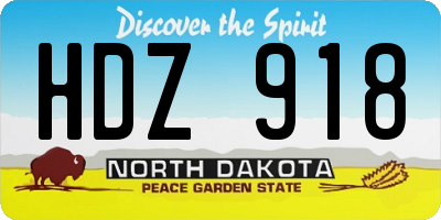 ND license plate HDZ918