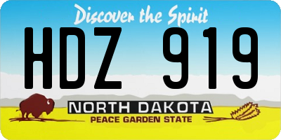 ND license plate HDZ919