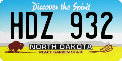 ND license plate HDZ932