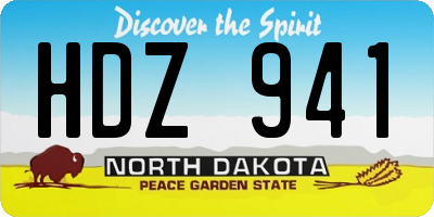 ND license plate HDZ941