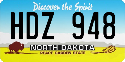 ND license plate HDZ948