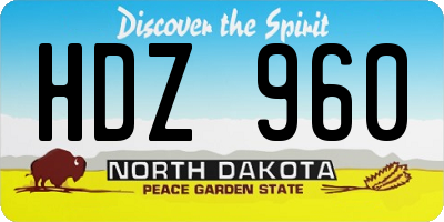 ND license plate HDZ960
