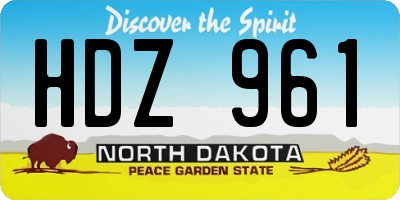 ND license plate HDZ961