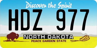 ND license plate HDZ977