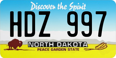 ND license plate HDZ997