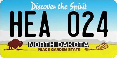 ND license plate HEA024