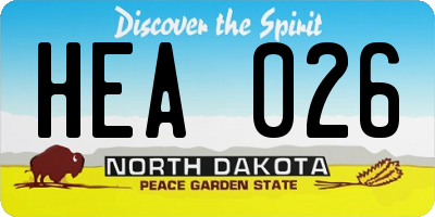 ND license plate HEA026