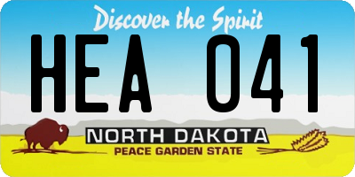 ND license plate HEA041