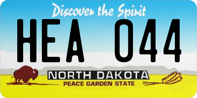 ND license plate HEA044