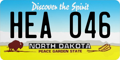 ND license plate HEA046