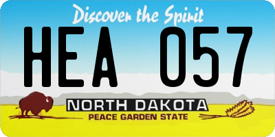 ND license plate HEA057
