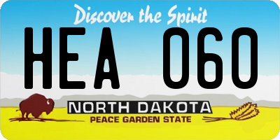 ND license plate HEA060