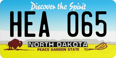 ND license plate HEA065