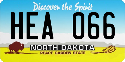 ND license plate HEA066