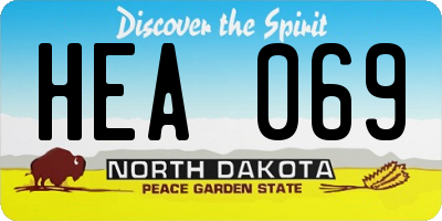 ND license plate HEA069