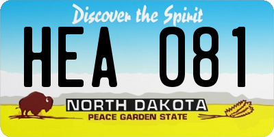 ND license plate HEA081