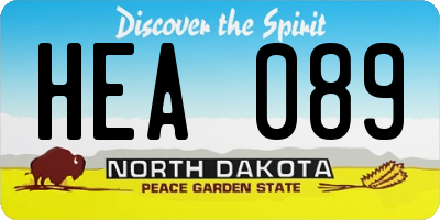 ND license plate HEA089