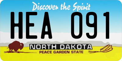 ND license plate HEA091