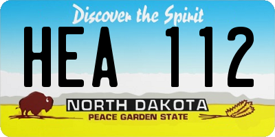 ND license plate HEA112