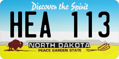 ND license plate HEA113