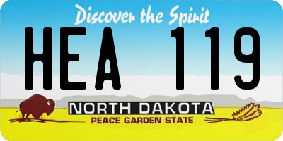 ND license plate HEA119