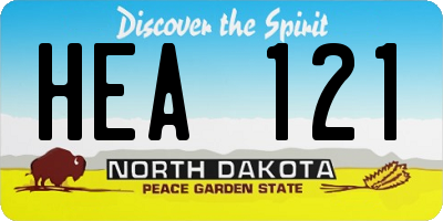 ND license plate HEA121