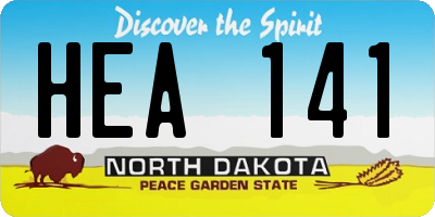 ND license plate HEA141