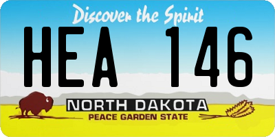 ND license plate HEA146