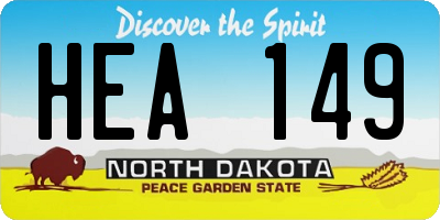 ND license plate HEA149
