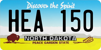 ND license plate HEA150