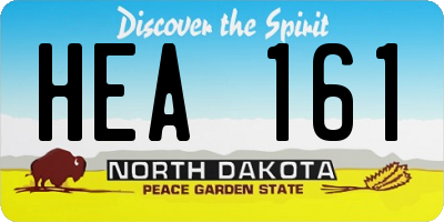 ND license plate HEA161