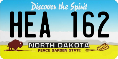 ND license plate HEA162