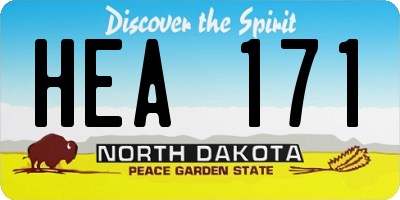 ND license plate HEA171